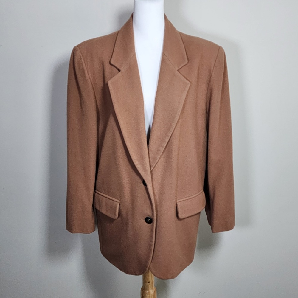 Clichy Wool Cashmere Blazer Womens 10 Brown Oversized Longline Vintage Canada